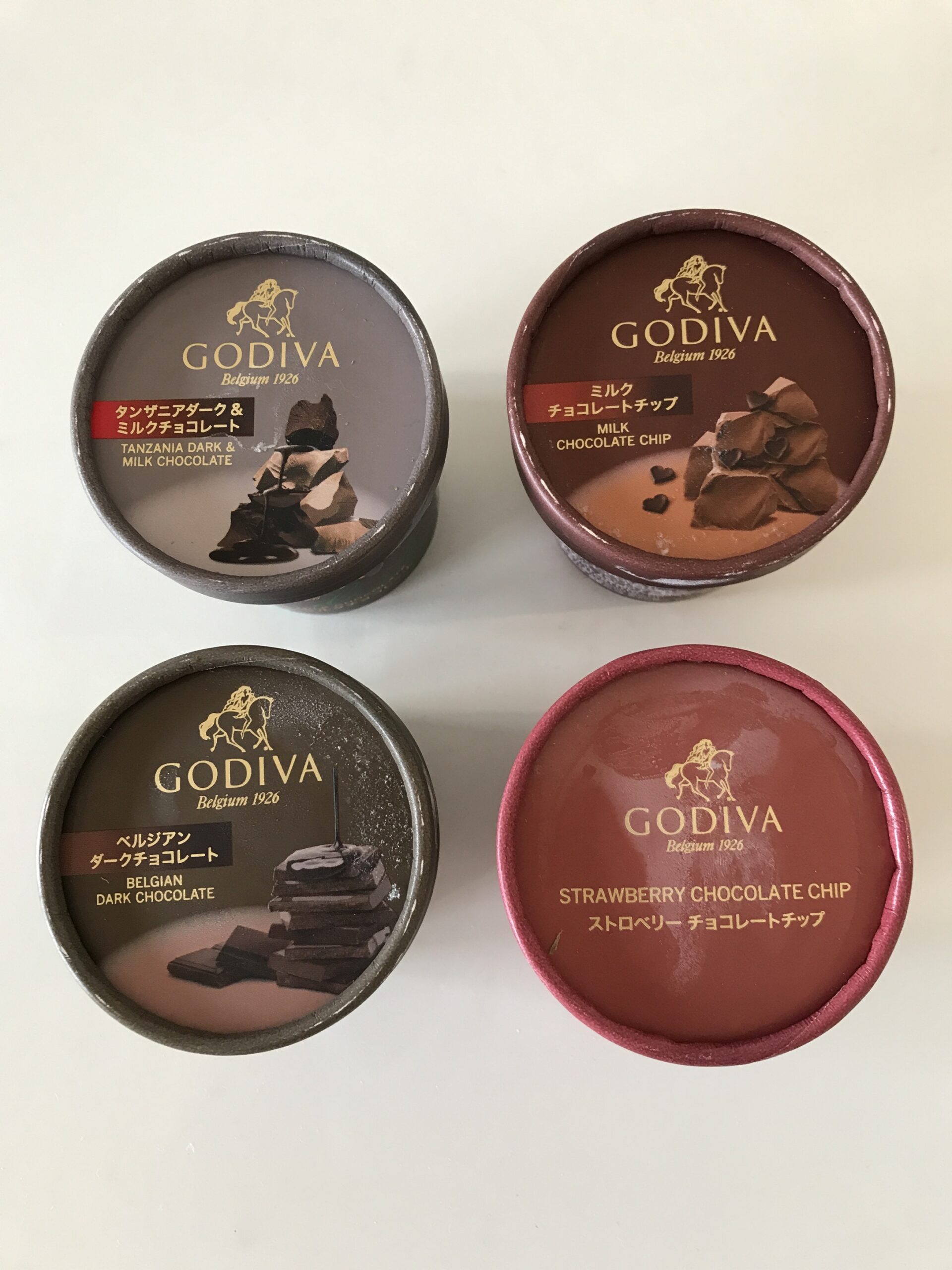 Godivaアイス ストロベリーアイス ダークチョコアイス ミルクチョコアイス 自由に素直に